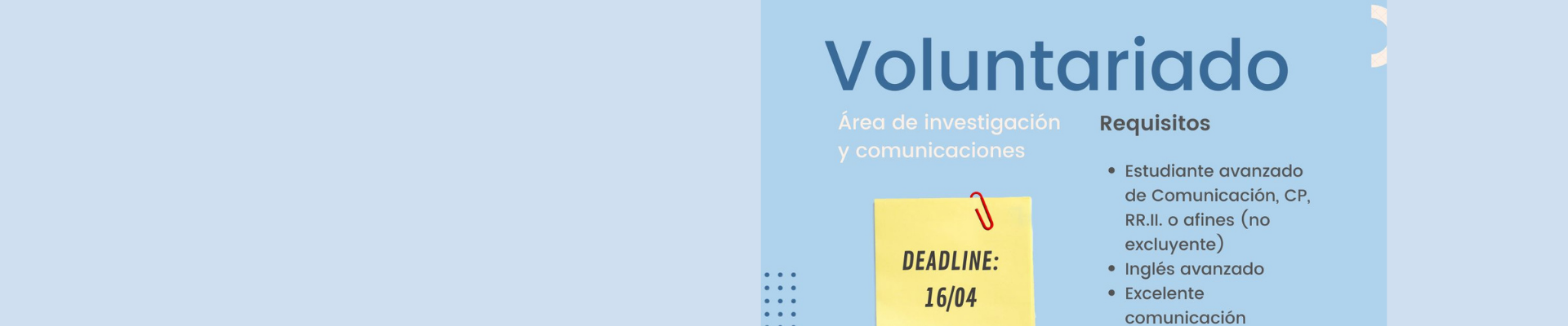 Nueva Convocatoria: Programa de voluntariado para estudiantes.