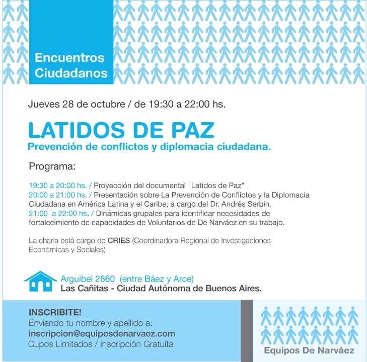 Buenos Aires, Argentina – 28 de Octubre – Latidos de Paz – Prevención de Conflicto y Diplomacia Ciudadana