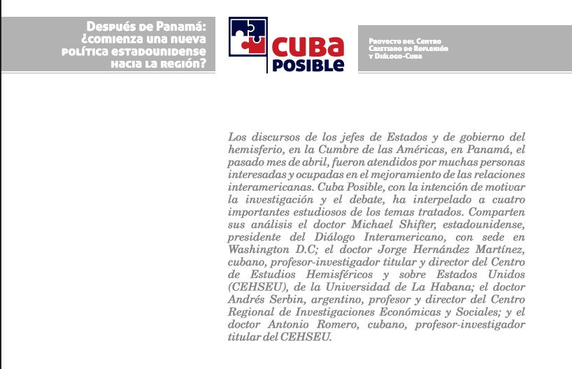 Nuevo dossier de Cuba Posible sobre las posibles repercusiones de la Cumbre de Panamá en las relaciones interamericanas