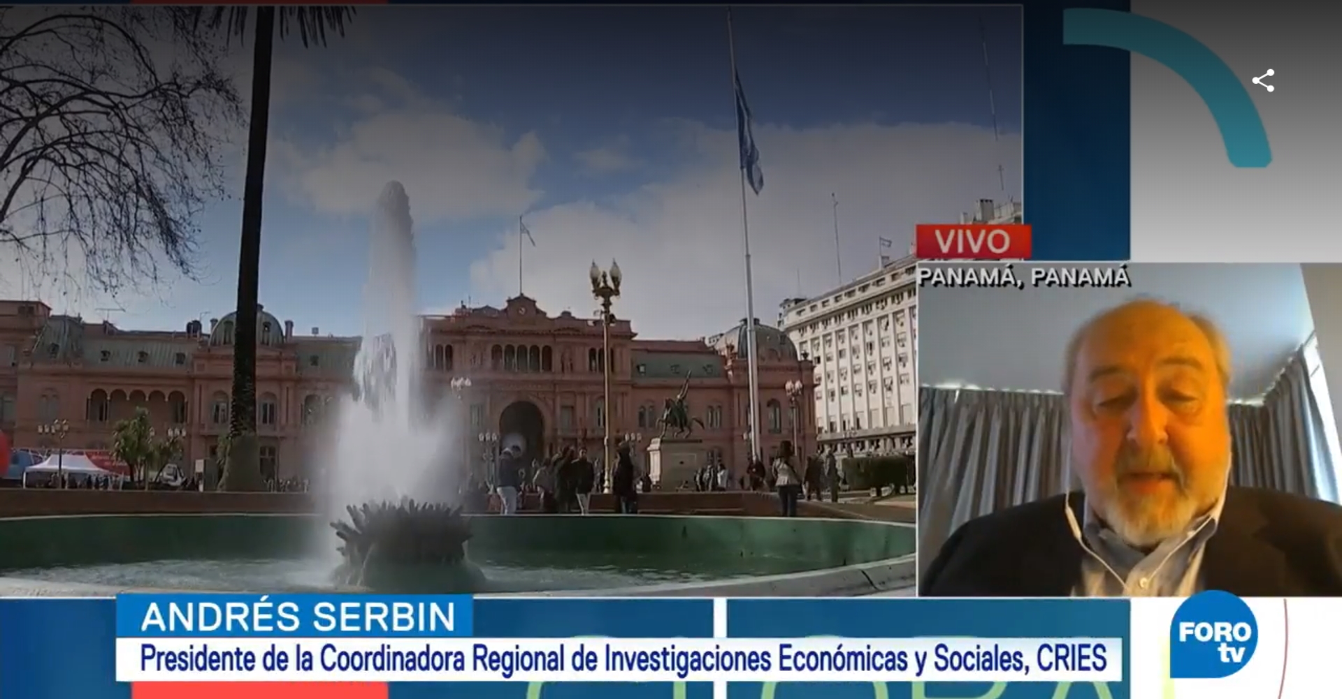 Entrevista al Dr. Andrés Serbin en Foro Global de Televisa