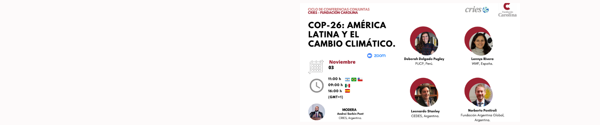 Ciclo de conferencias conjuntas (Fundación Carolina – CRIES): «COP-26: América Latina y el cambio climático»
